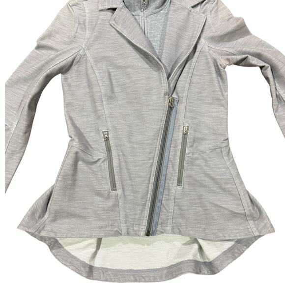 Lululemon Ride On Blazer Jacket Women's Size 6 Fossil Gray Zip Moto Casual - Picture 4 of 16